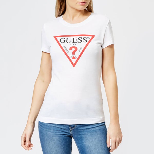 Guess Womens Short Sleeve Original T Shirt White Thehutde