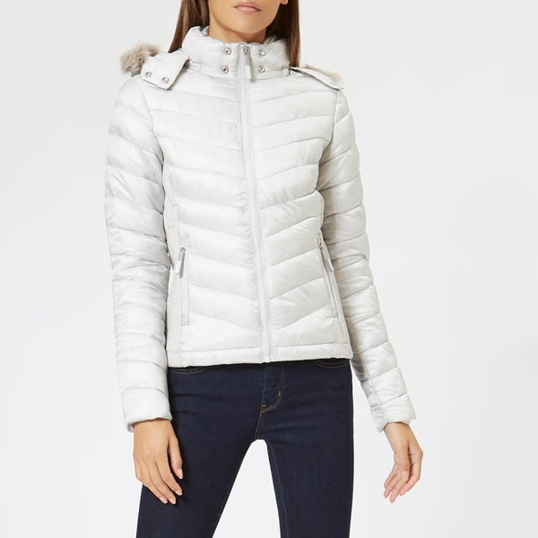 Superdry Women s Hooded Luxe Chevron Fuji Jacket Pearl TheHut
