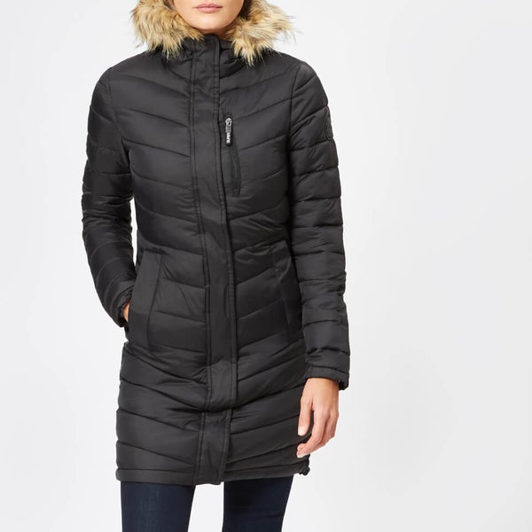 Superdry Women s Chevron Faux Fur Super Fuji Jacket Black TheHut