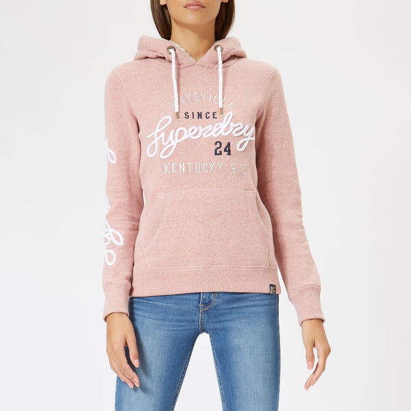 Superdry Women s Aria Applique Borg Hoodie Dusty Rose Snowy TheHut