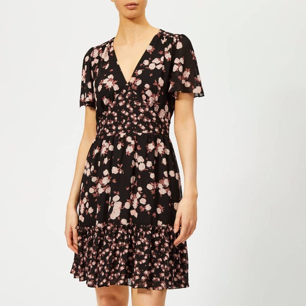 MICHAEL MICHAEL KORS Women s Rose Print Mix Dress Black Dusty