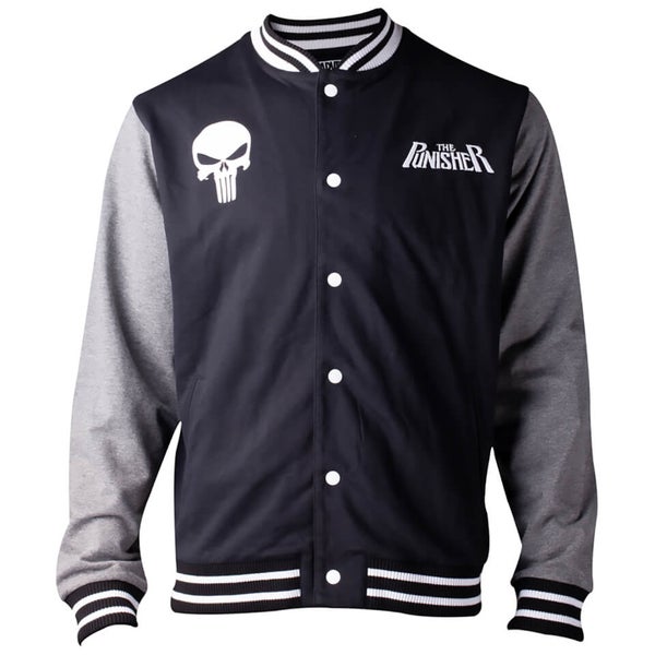 Marvel The Punisher Men's Varsity Jacket Black Merchandise