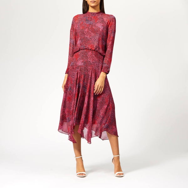 Whistles Women s Abstract Animal Carlotta Dress Pink Multi