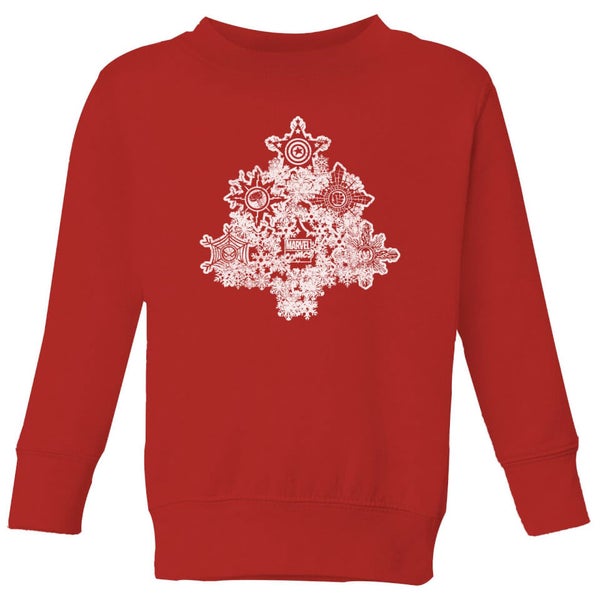 Marvel Shields Snowflakes Kids Christmas Jumper Red IWOOT UK