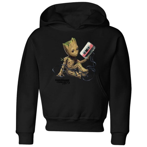 Guardians Of The Galaxy Groot Tape Kids Christmas Hoodie Black