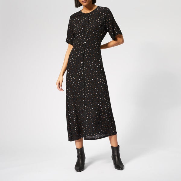Gestuz Women s Harper Midi Dress Black Purple Dot TheHut