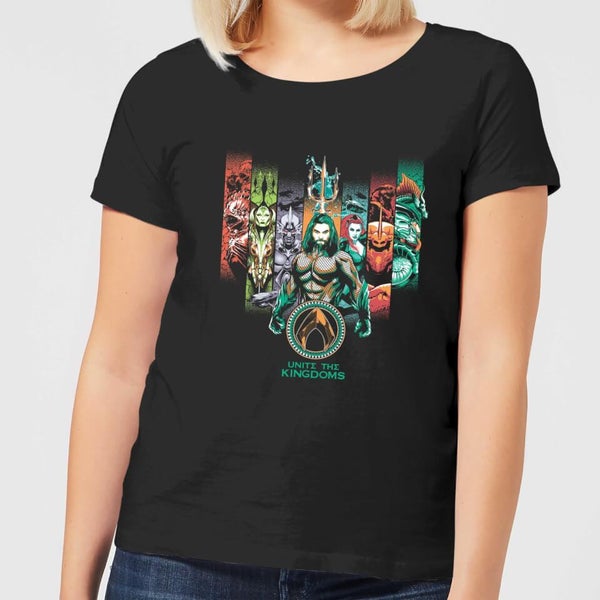 Aquaman Unite The Kingdoms Women’s T-Shirt – Black