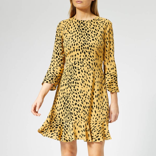 Whistles animal print flippy dress store
