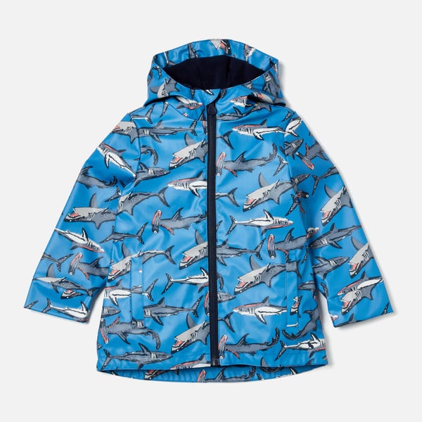 Joules Boys' Skipper Raincoat Blue Sharks
