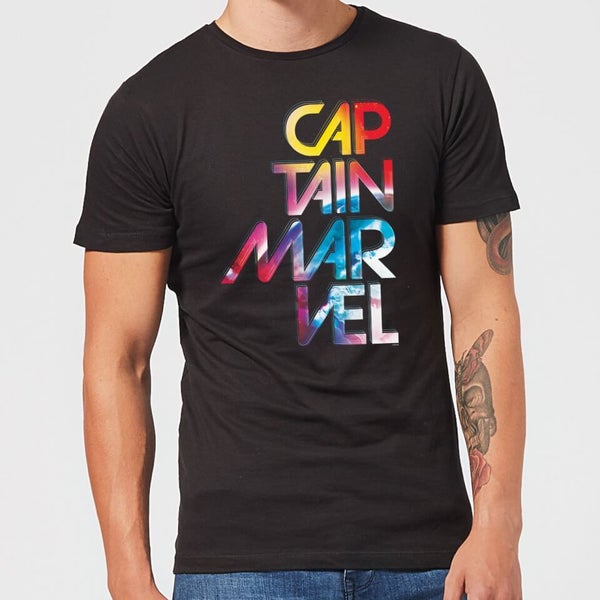 Captain Marvel Galactic Text Mens T-Shirt - Black - IWOOT UK Captain Marvel Galactic Text Mens T-Shirt - Black