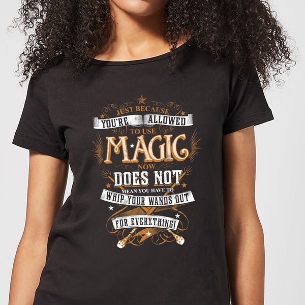 Harry Potter Whip Your Wands Out Women’s T-Shirt – Black