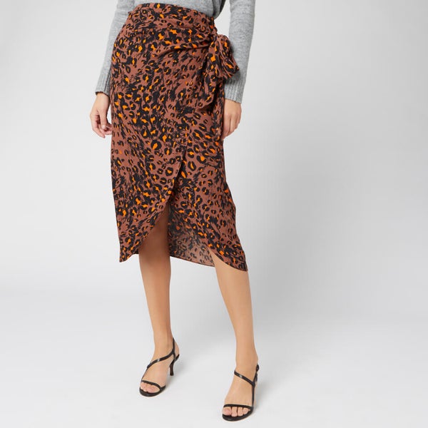 Whistles brushed leopard wrap skirt online