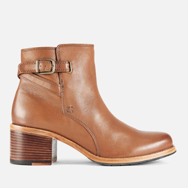 Clarks Women s Clarkdale Jax Leather Heeled Ankle Boots Dark Tan