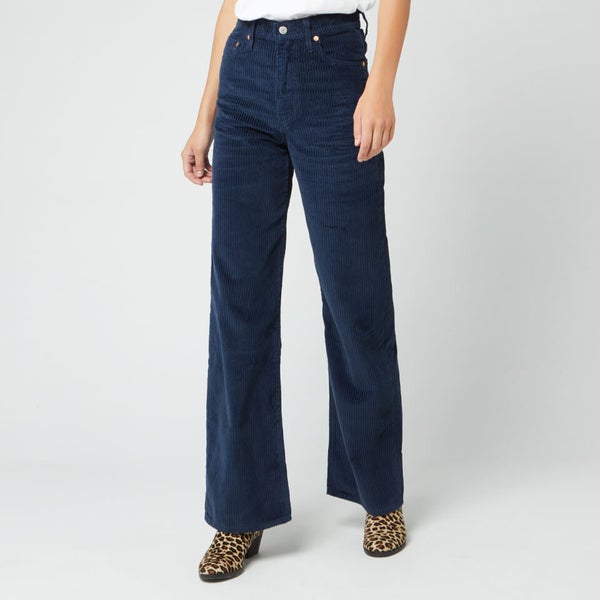 Levi s Women s Ribcage Wide Leg Jeans Navy Blazer Plush Cord TheHut