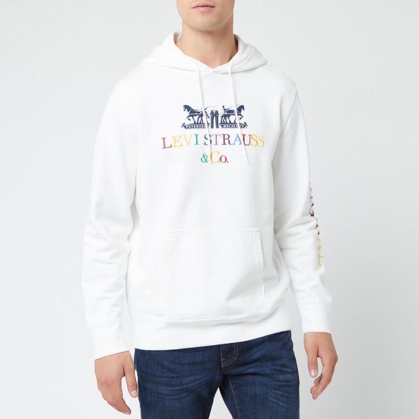 Levi s Men s 90 s Logo Text Hoodie White TheHut