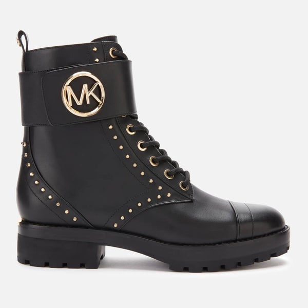 MICHAEL MICHAEL KORS Women's Tatum Leather Lace-up Boots - Black | FREE ...