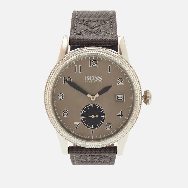 BOSS Hugo Boss Men s Legacy Canvas Strap Watch Rouge Green