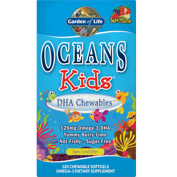 Oceans Kinder DHA Kautablette Omega3 Softgelkapseln BeereLimette
