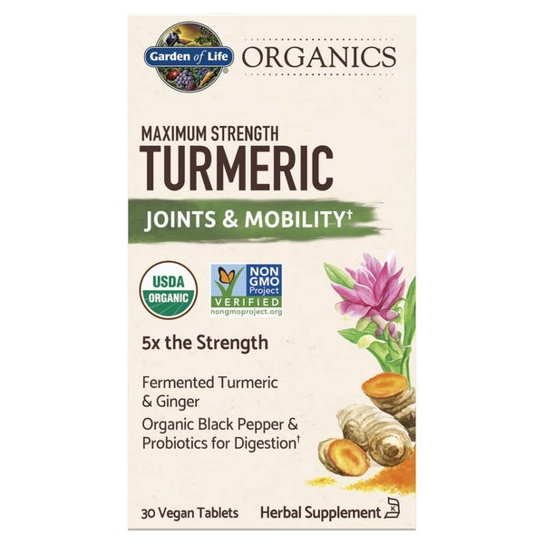 Organics Maximum Strength Turmeric 30 VeganTablets Garden of Life AU