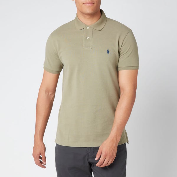 Polo Ralph Lauren Men's Slim Fit Mesh Polo Shirt Sage Green Free UK