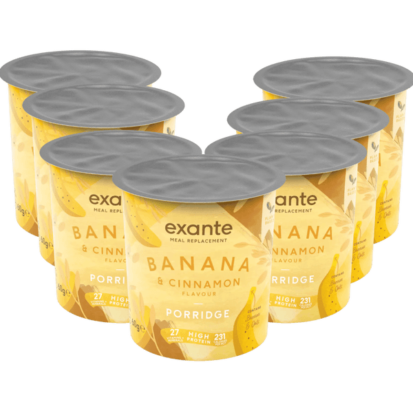 Meal Replacement Banana & Cinnamon Porridge Pot Box of 7 exante