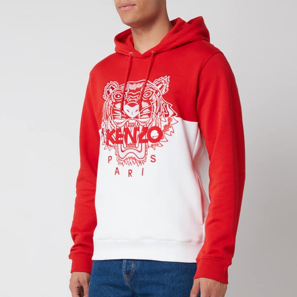 KENZO Men's Colorblocked Tiger Icon Hoodie - Medium Red - Free UK Delivery Available