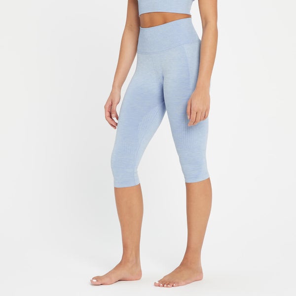 Damskie bezszwowe legginsy Capri z kolekcji MP Composure Blue Sky MP