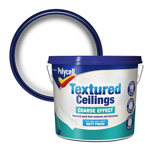 Polycell Coarse Effect Textured Ceiling Paint 5L Homebase