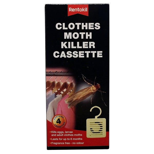 Rentokil Clothes Moth Killer Cassette (Pack of 4) Homebase