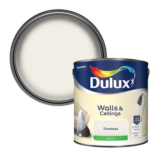 Offer Homebase Dulux Silk Emulsion Paint Timeless 2.5L