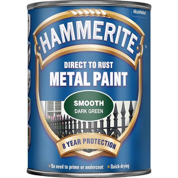 Hammerite Direct To Rust Smooth Dark Green Metal Paint 750ml Homebase
