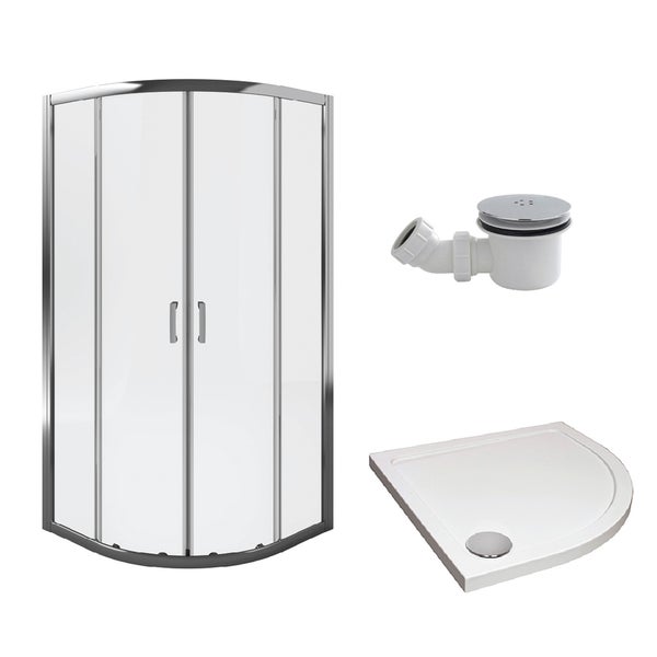 Aqualux Quadrant Shower Enclosure and Tray Package 900mm (6mm Glass