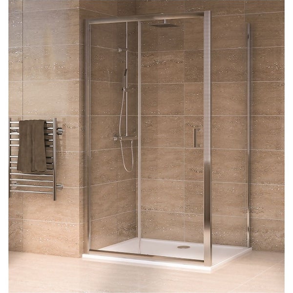 Aqualux Sliding Door 1700 x 800mm Shower Enclosure and Tray Package