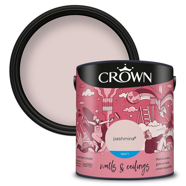 Crown Walls & Ceilings Matt Emulsion Paint Pashmina 2.5L Homebase