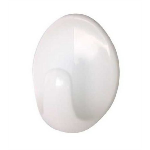 Large Oval SelfAdhesive Hook White 2 Pack Homebase
