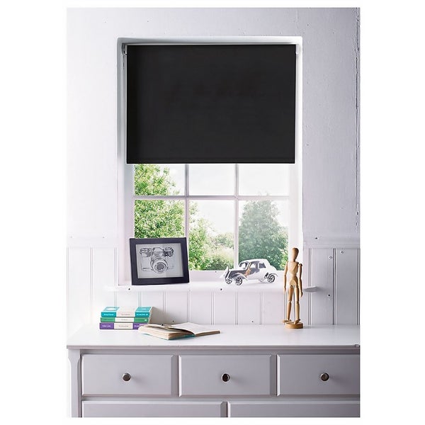 Black Blackout Roller Blind 60cm Homebase