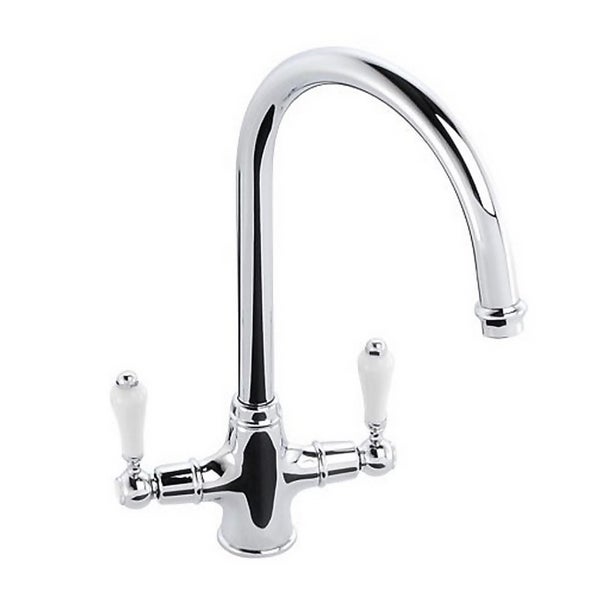 Lavish Dual Handle Monobloc Kitchen Tap Chrome Homebase
