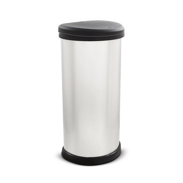 Curver One Touch Deco Bin 40L Silver Homebase