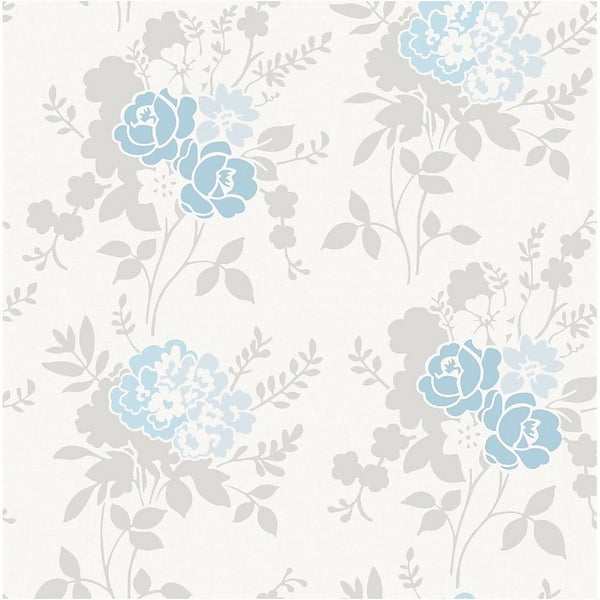Fine Decor Claudia Wallpaper Blue / Duck Egg Homebase