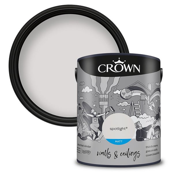 Crown Walls & Ceilings Matt Emulsion Paint Spotlight 5L Homebase