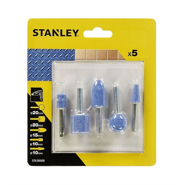Stanley 5 Pc Mounted Stones Set STA30000XJ Homebase