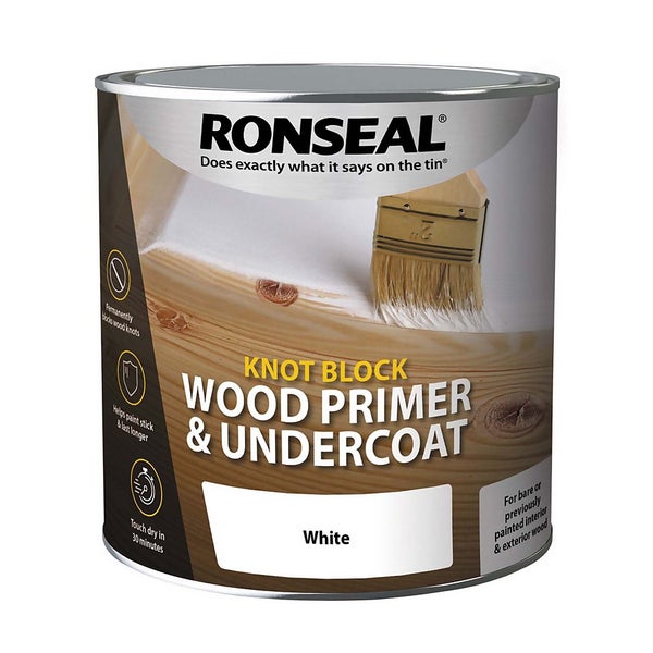 Ronseal Knot Block Primer & Undercoat White 2.5L Homebase