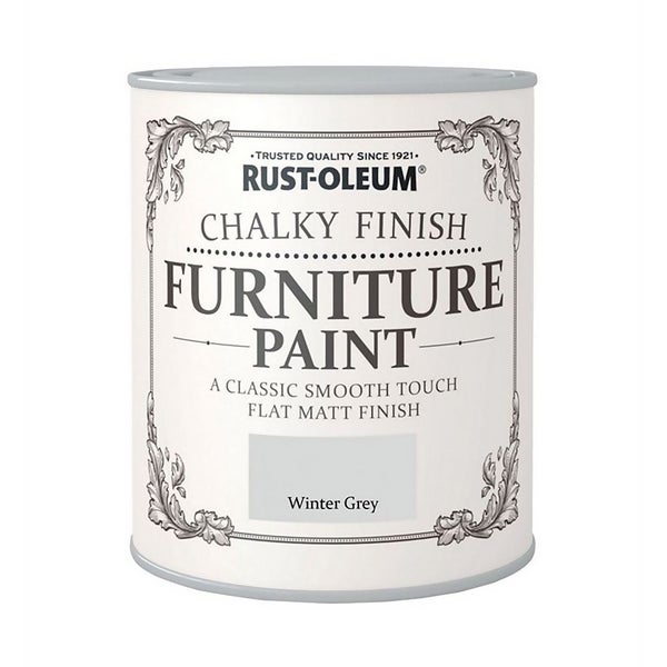 RustOleum Chalky Furniture Paint Winter Grey 125ml Homebase
