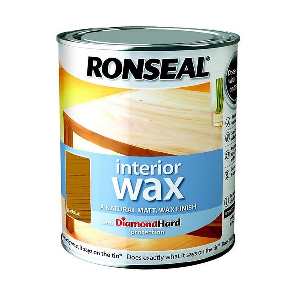Ronseal Interior Wood Wax Dark Oak 750ml Homebase