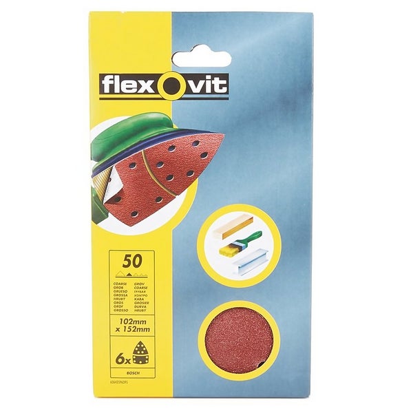 Flexovit PTA Detail Sanding Sheet 152 x 102mm 150 Grit Homebase