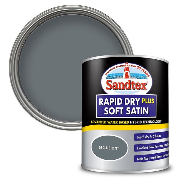 Sandtex Rapid Dry Satin Paint Seclusion - 750ml | Homebase