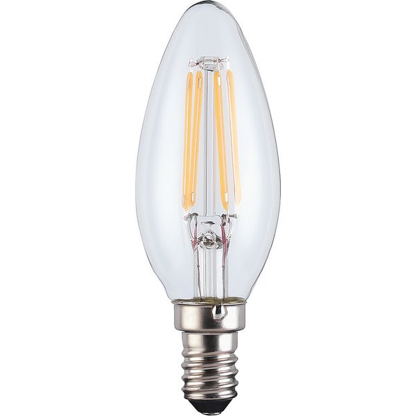 TCP LED Filament Clear Candle 4W E14 Light Bulb 3 pack Homebase
