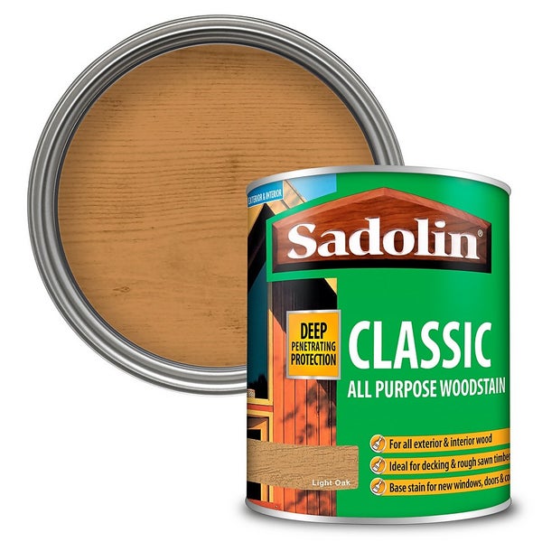 Sadolin Classic All Purpose Woodstain Light Oak 750ml Homebase