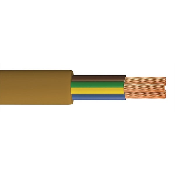 Pitacs 0.5mm 3 Core Round Flexible Cable 5m Gold 2183Y Homebase