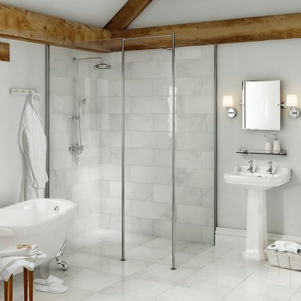 Offer Homebase Ceramic Vicenza White Wall and Floor Tile